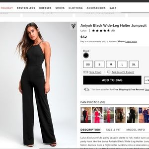 LULUS Black Wide-Leg Halter Jumpsuit NWT